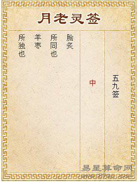 月老灵签第59签 中签